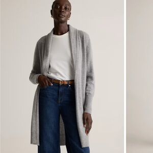 Quince cardigan 100% cashmere shawl style beige oatmeal